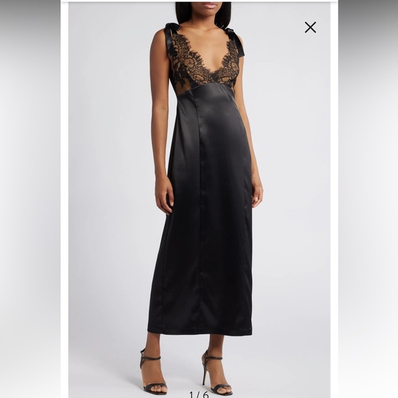 Wayf Other - NWT WAYF Almera Lace & Satin Cocktail Maxi Dress